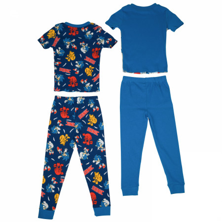 Sonic The Hedgehog Let's Roll 4-Piece Boys Pajama Set